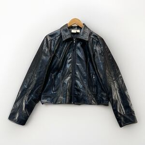 Fashion Bug Motorcycle Biker Jacket Coat Women's Large Faux Leather